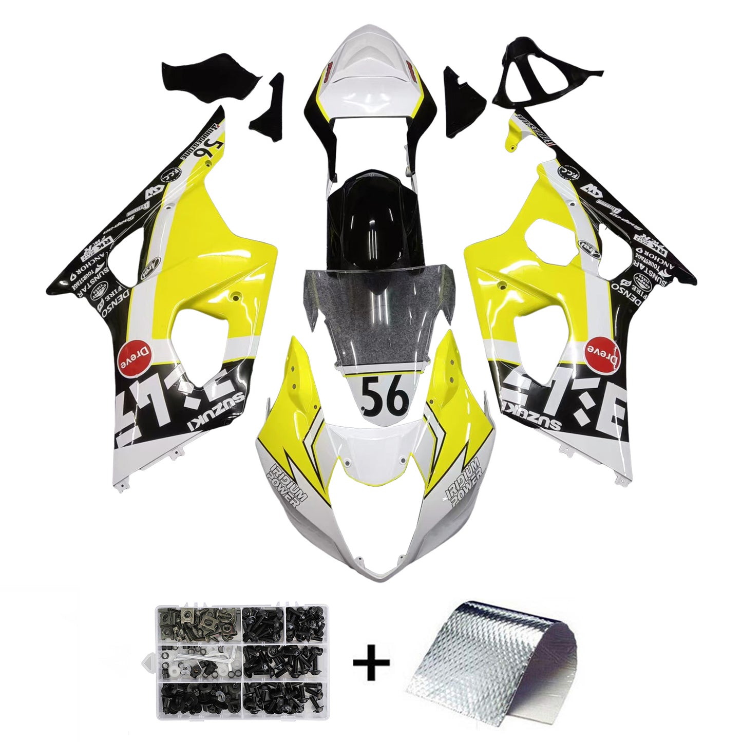 Amotopart Suzuki GSXR1000 2003–2004 K3 Verkleidungsset, Karosserie, Kunststoff, ABS