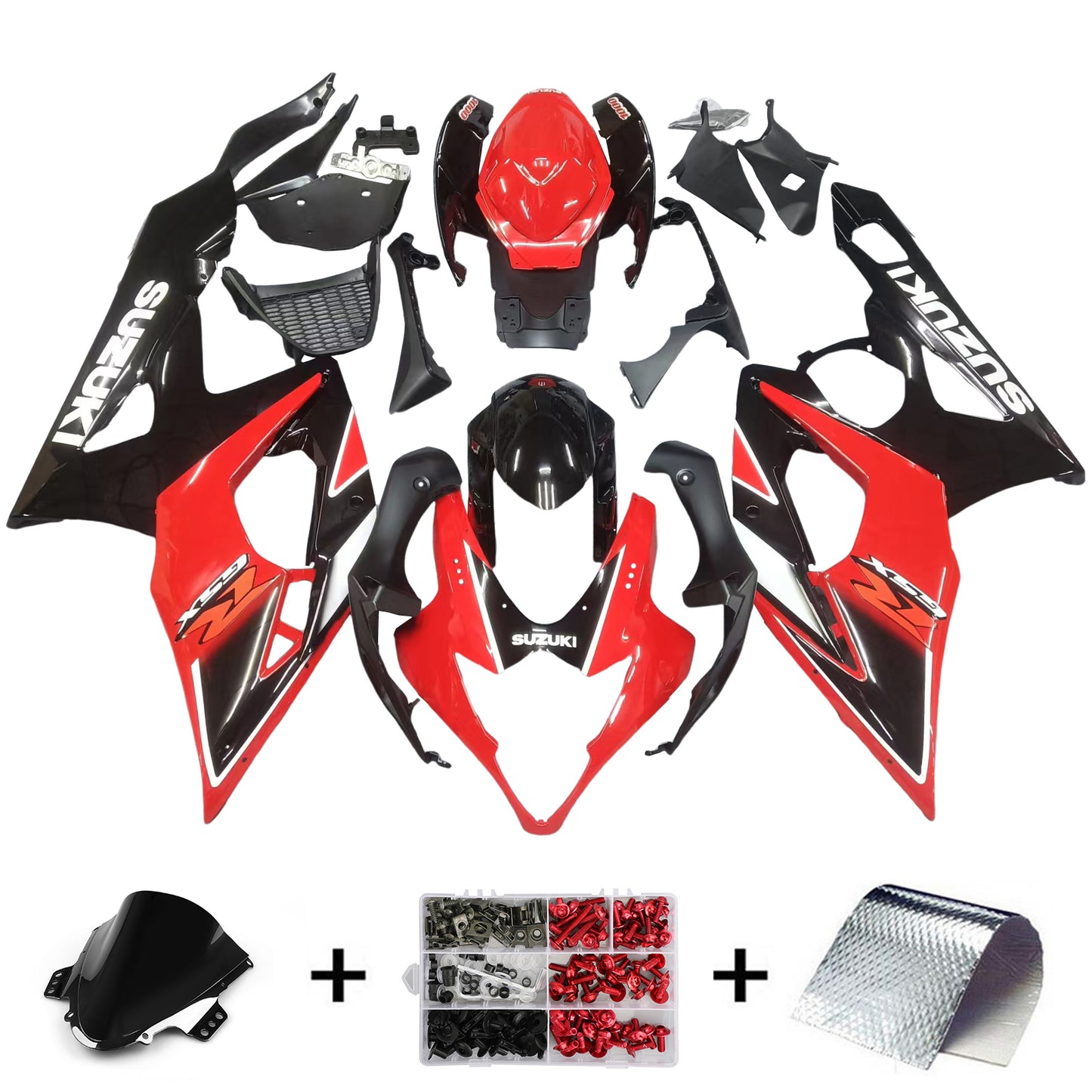 Amotopart 2005-2006 Suzuki GSXR1000 Kit de carénage rouge et noir