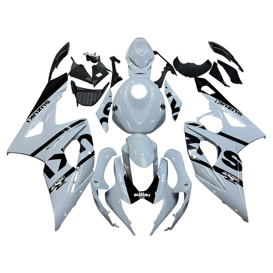 Amotopart Suzuki GSXR1000 2005–2006 K5 Verkleidungsset, Karosserie, Kunststoff, ABS,Silberfarben