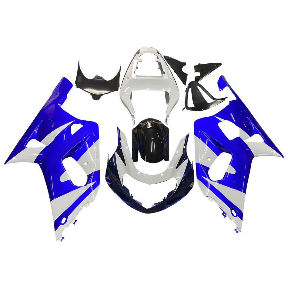 Amotopart Verkleidung Suzuki 600 2001-2003 Verkleidung GSXR Racing Blue & White Fairing Kit