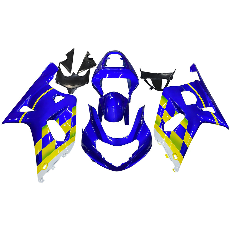 Amotopart Verkleidung Suzuki GSXR 600 2001-2003 Verziehung Movistar Racing Blue Verkleidung Kit