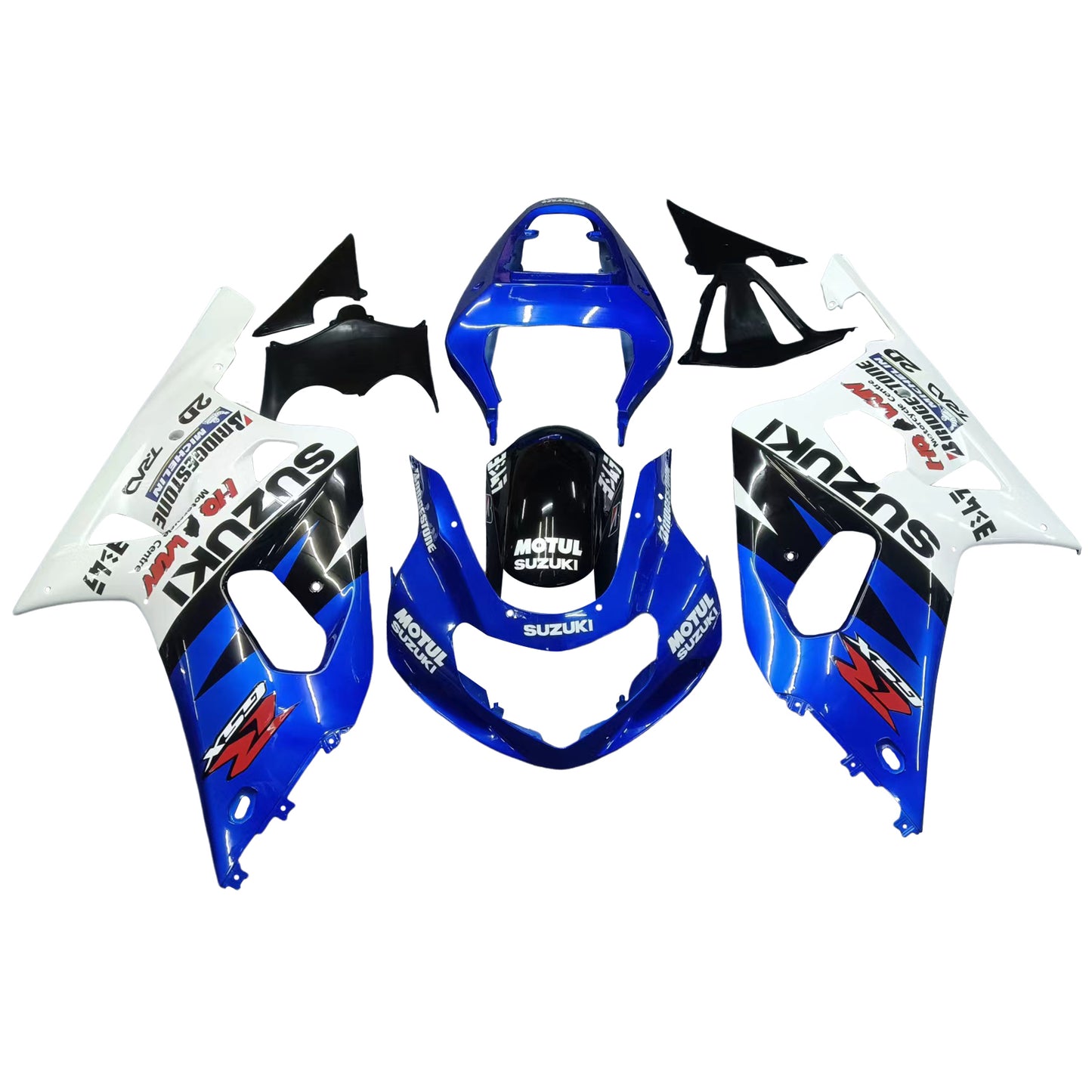 Amotopart Verkleidung Suzuki GSXR 600 2001-2003 Abzugsmotul Rennblau-Verkleidungskit