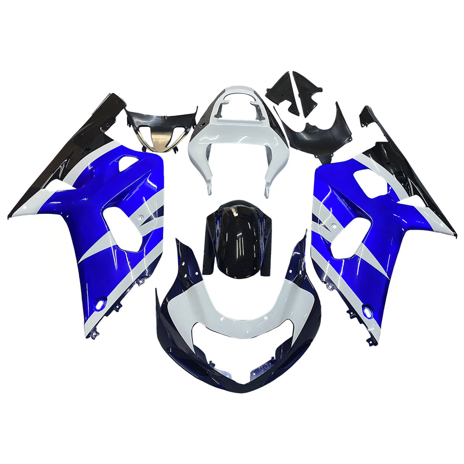 Amotopart-Verkleidungen Suzuki GSXR600 2001-2003 Verkleidungsverkleidung Blue White Schwarzverkleidung Kit