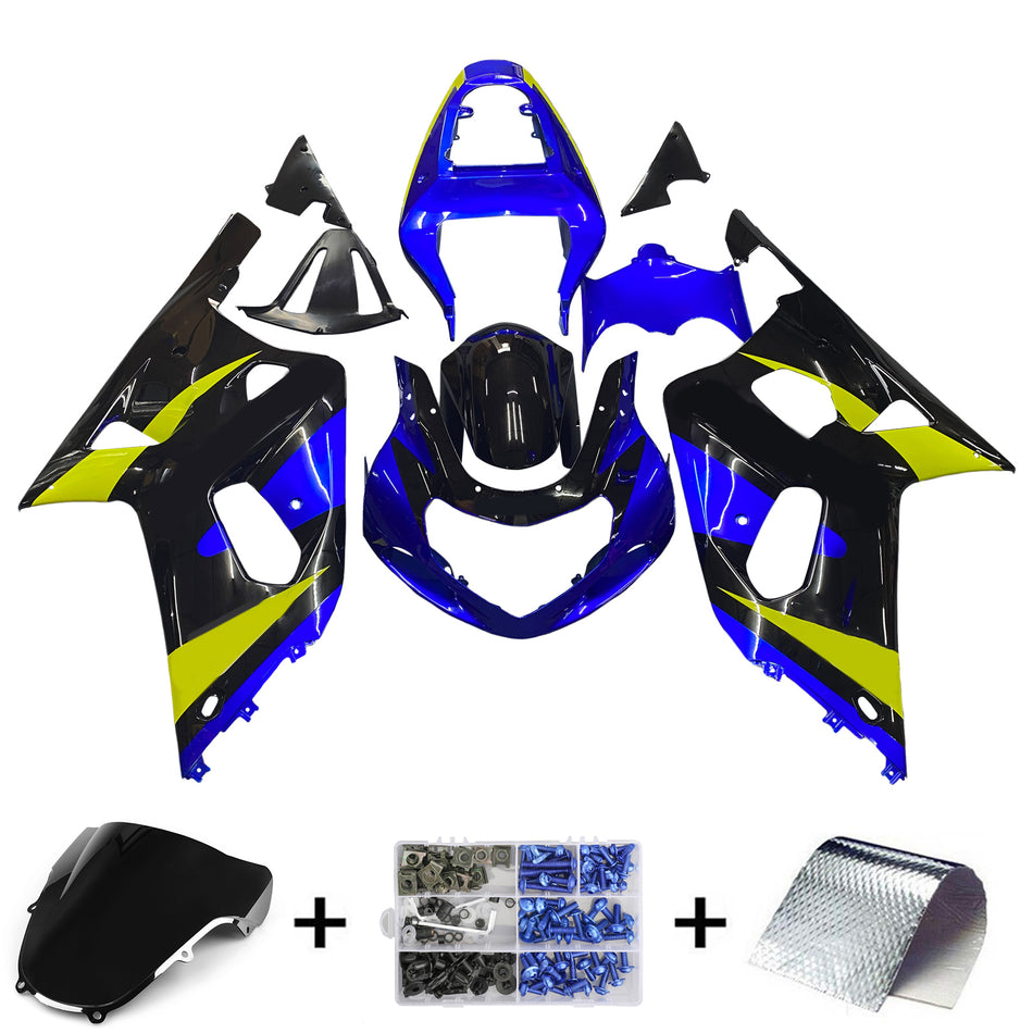 Amotopart Favoritings Suzuki 600 2001-2003 Verkleidungen Blue & Black GSXR Racing Kiting Kit