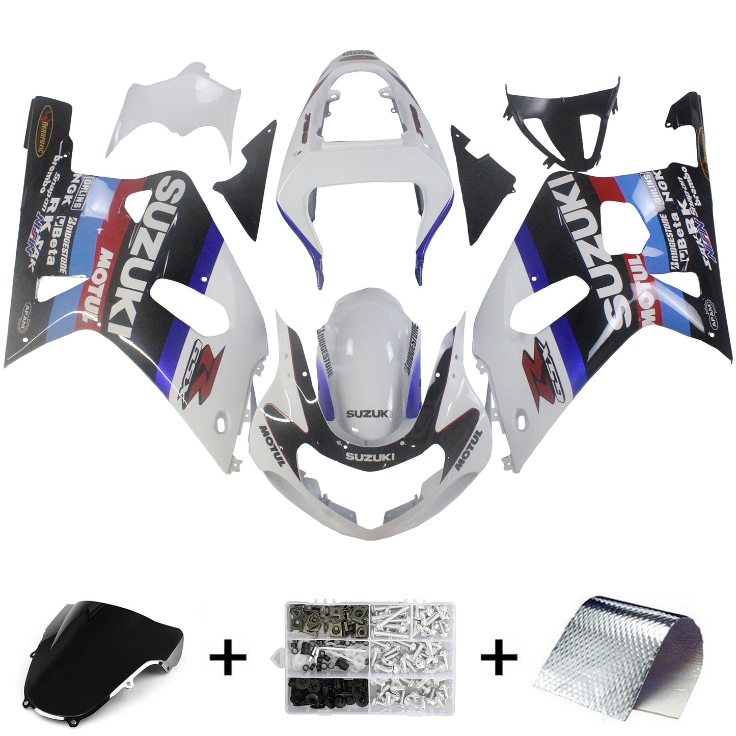 Amotopart-Verkleidungen Suzuki GSXR 600 2001-2003 Verkleidung Multi-Color GSXR Racing Abzugskit