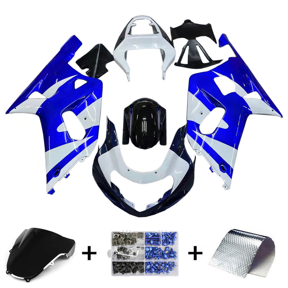 Amotopart 2001-2003 Suzuki GSXR750 Carénage Bleu et Blanc Multi Kit