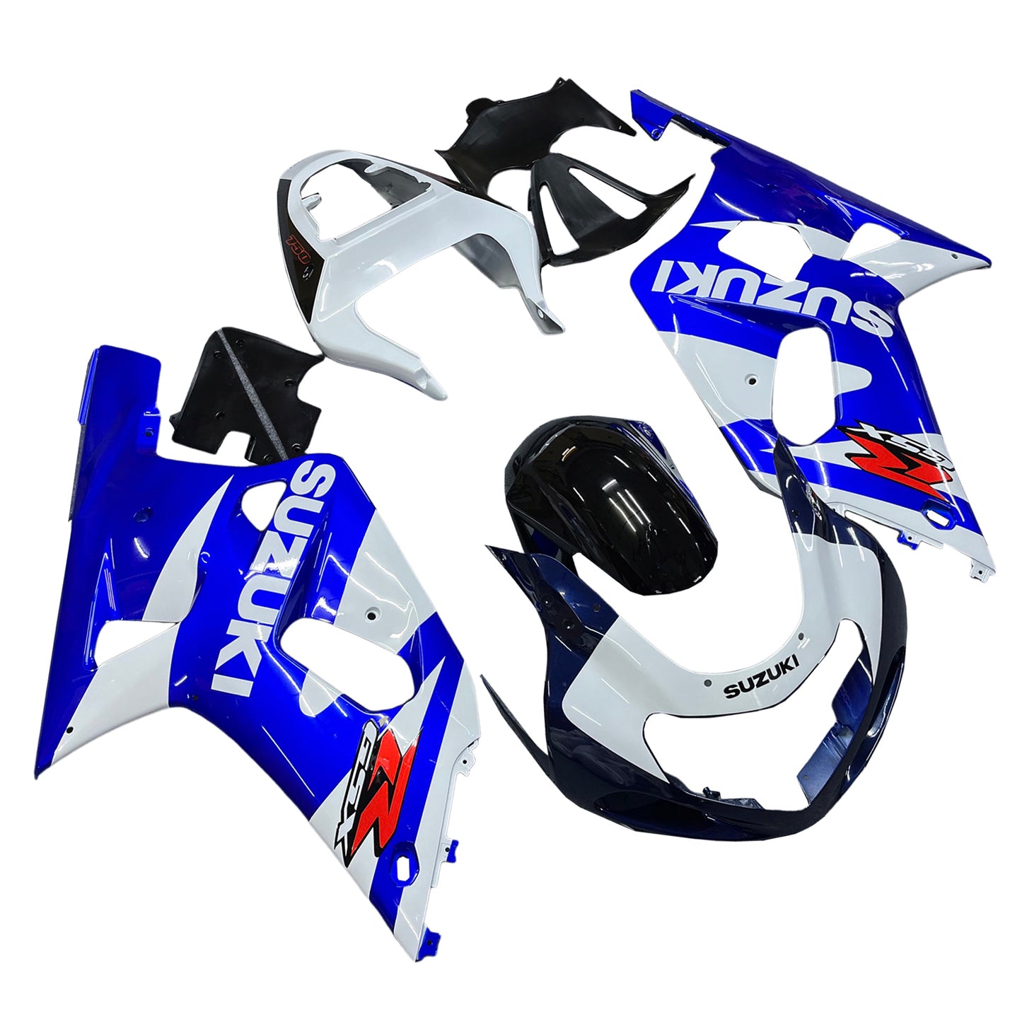 Amotopart 2001-2003 Suzuki GSXR750 Verkleidung Blue & White Multi Kit