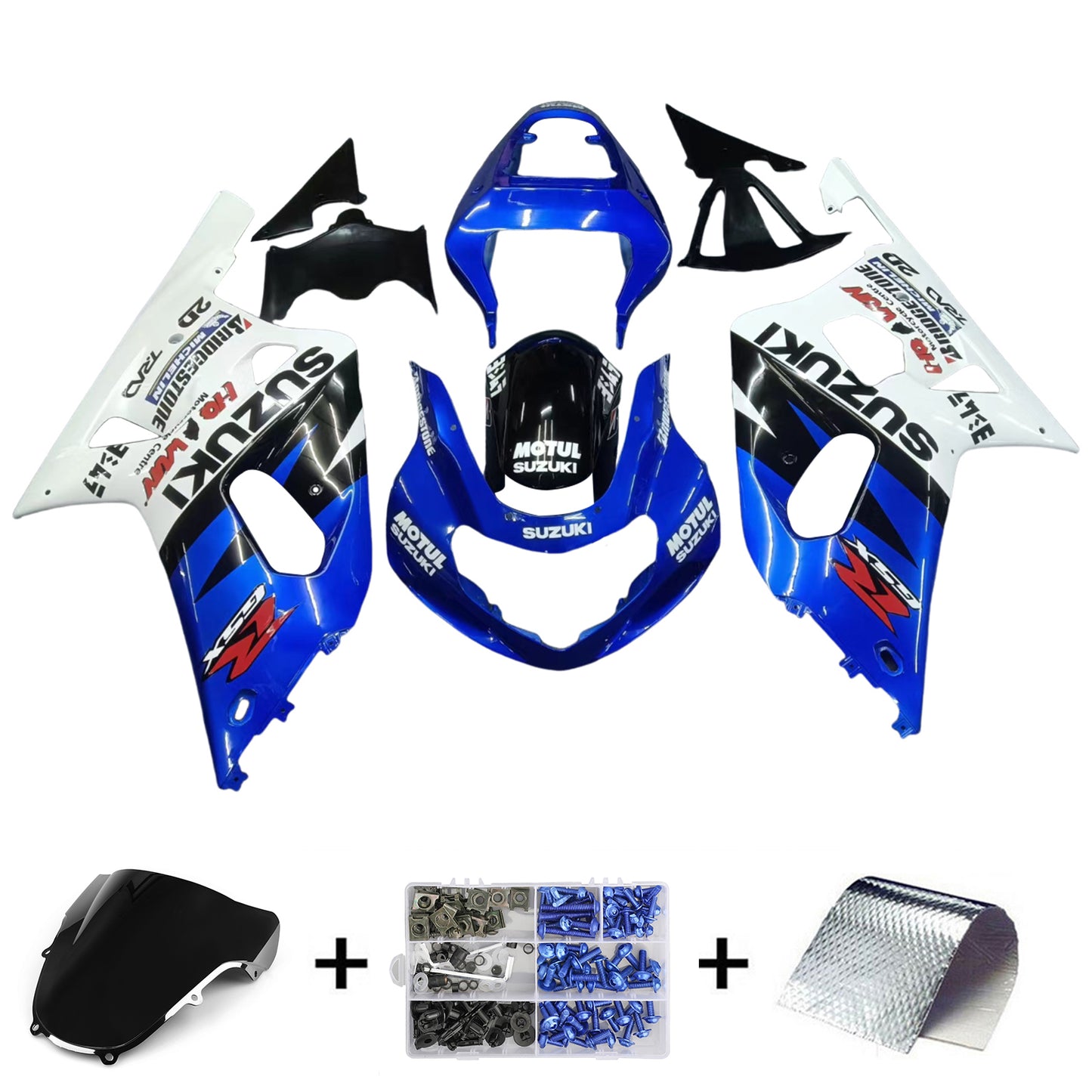 Amotopart 2001-2003 Suzuki GSXR750 Verkleidung Blue & Black Multi Kit