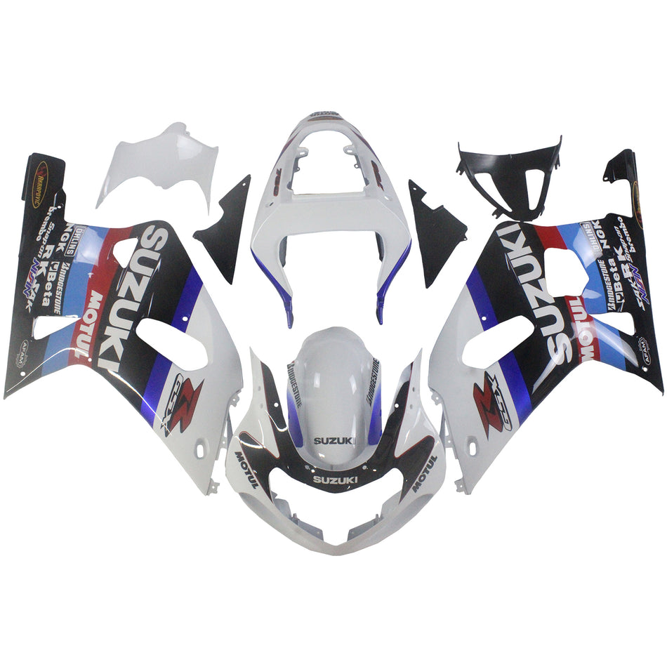 Amotopart 2001-2003 Suzuki GSXR750 Carénage Multi Blanc et Noir Kit