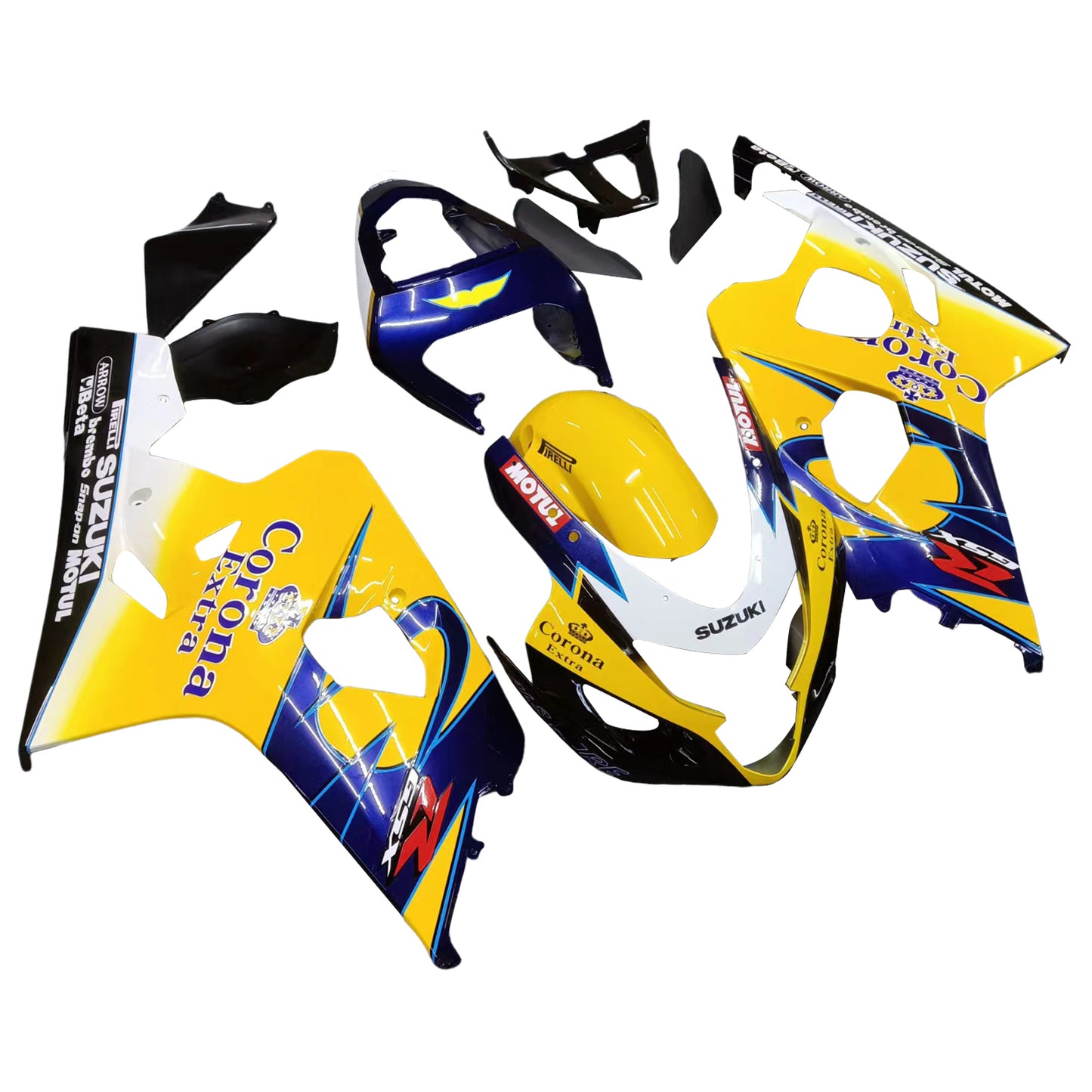 AMOTOPART FARKINGS 2004-2005 SUZUKI GSXR 600 750 Yellow Blue Corona GSXR Rennsport Generikum