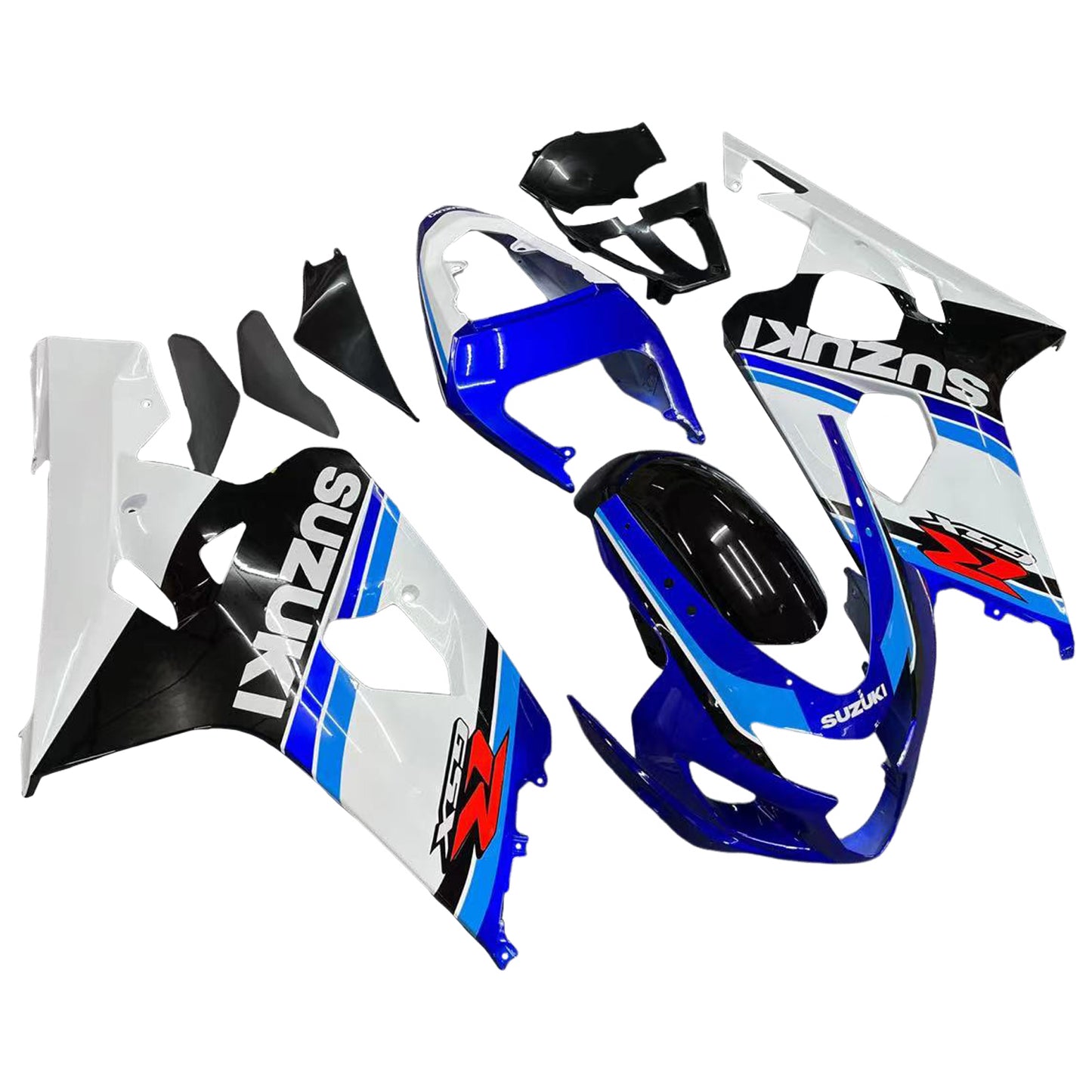 Amotopart 2004-2005 Suzuki GSXR600750 Verkleidung White & Blue Kit