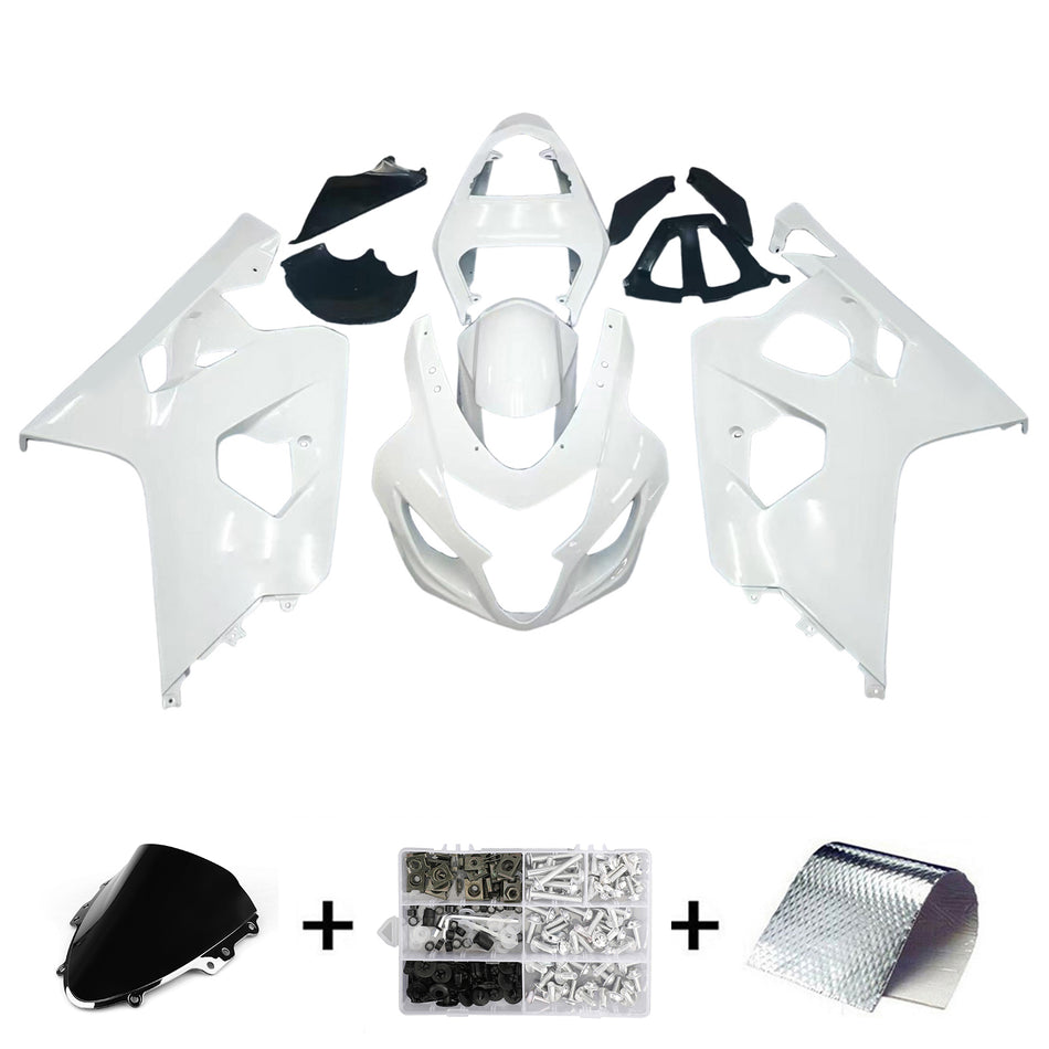 AMOTOPART FARKINGS 2004-2005 SUzuki GSXR 600 750 Weißes Metallic GSXR Rennsport Generic