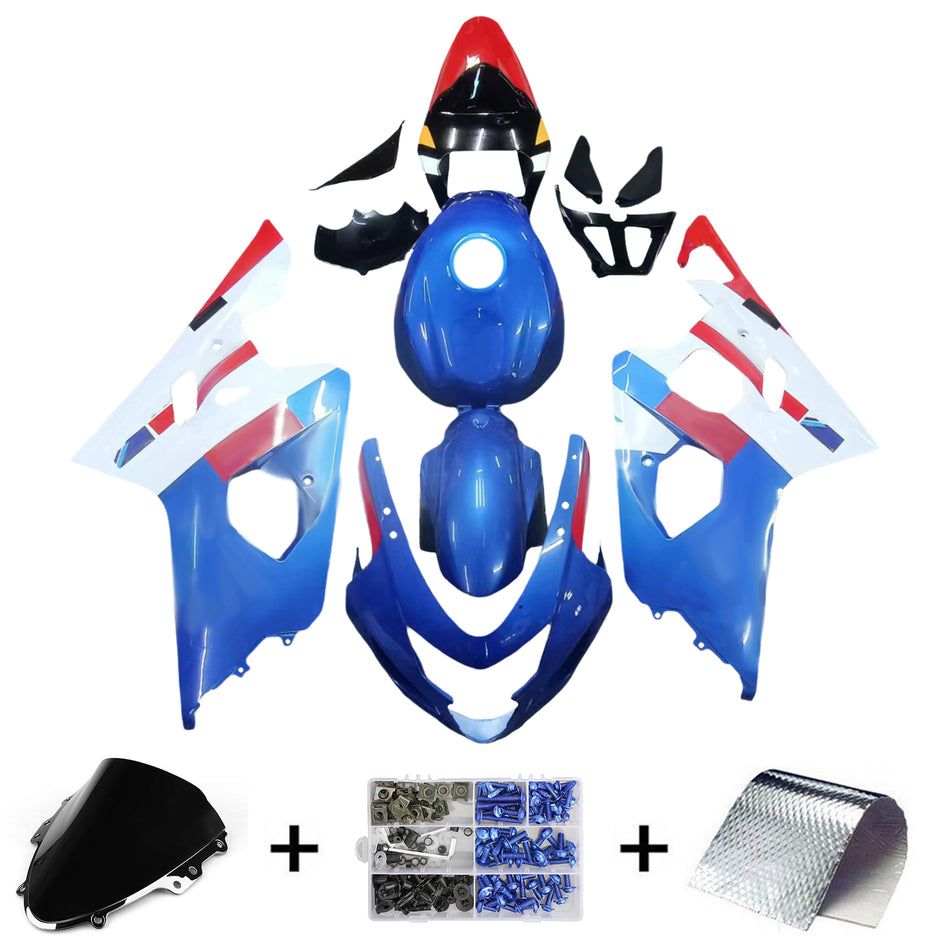 Amotopart Suzuki GSXR 600/750 2004–2005 K4 Verkleidungsset, Karosserie, Kunststoff, ABS