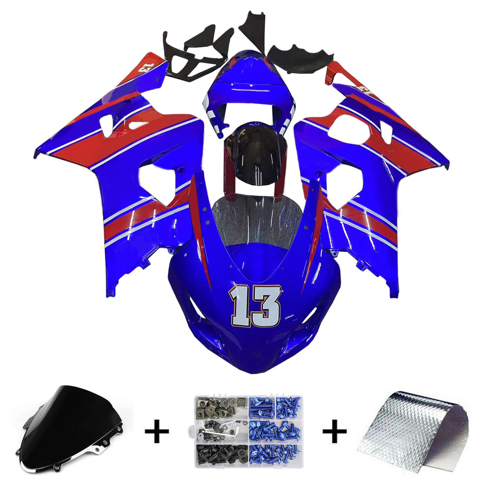 Amotopart Suzuki GSXR 600/750 2004–2005 K4 Verkleidungsset, Karosserie, Kunststoff, ABS