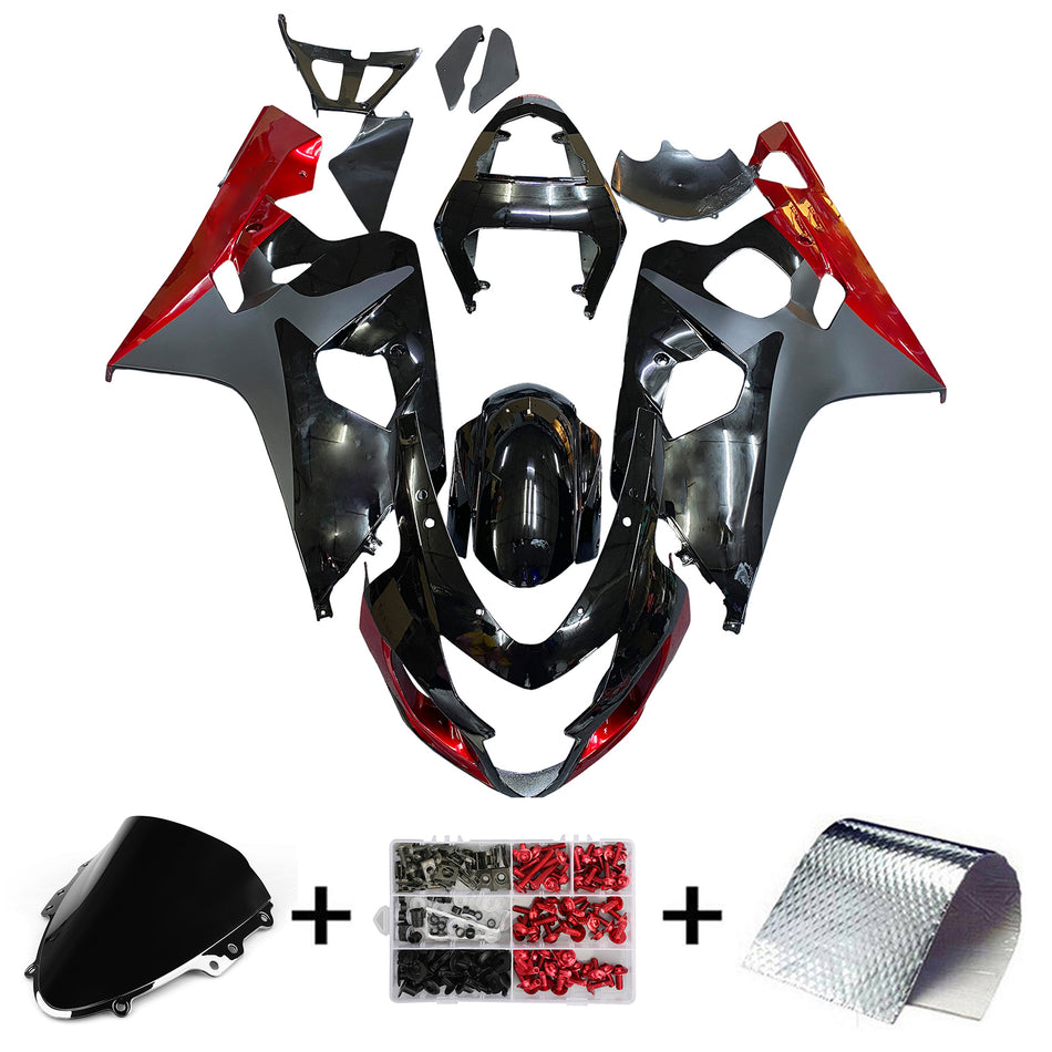 Amotopart Verkleidungssatz Karosserie Kunststoff ABS für Suzuki GSXR 600/750 2004-2005 K4