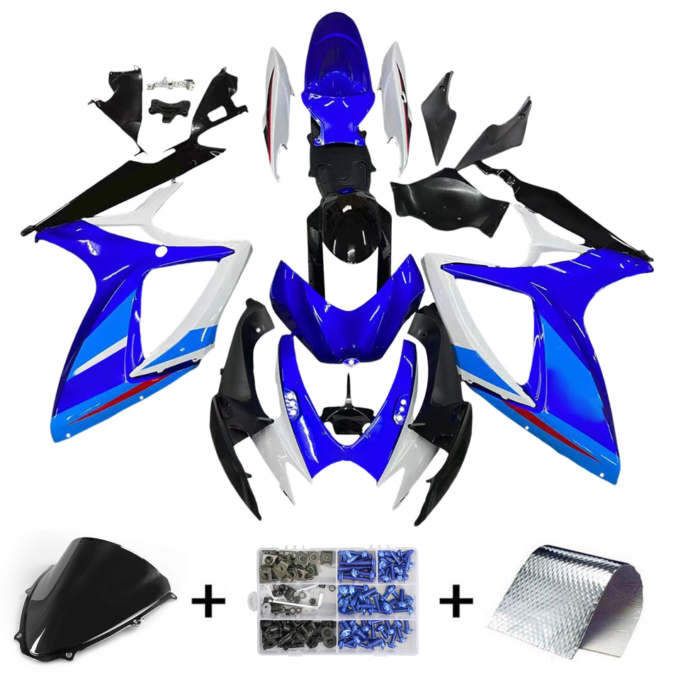 Amotopart 2006-2007 GSXR600750 Suzuki Verkleidung Blue & White Kit