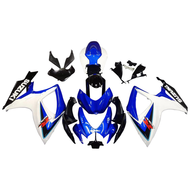 Amotopart 2006-2007 Suzuki GSXR600750 Verkleidung White & Blue Kit