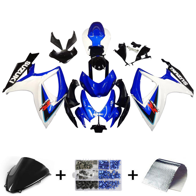 Amotopart 2006-2007 Suzuki GSXR600750 Verkleidung White & Blue Kit