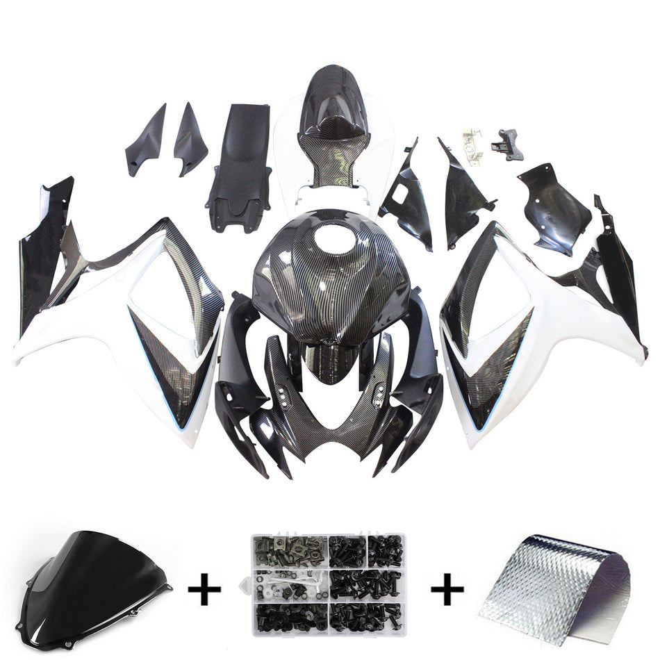 Amotopart Suzuki GSXR 600/750 2006–2007 K6 Verkleidungsset, Karosserie, Kunststoff, ABS