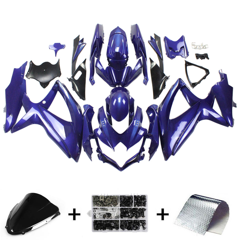 Amotopart Suzuki GSXR 600/750 2008-2010 Verkleidungskit Karosserie Kunststoff ABS K8