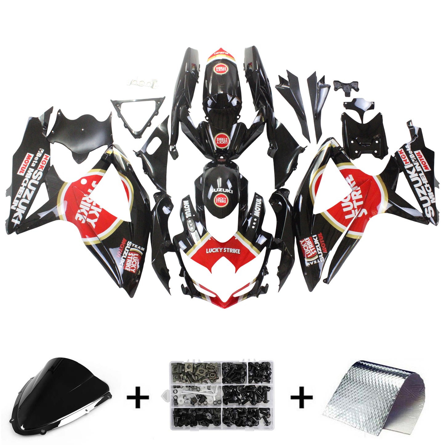 Amotopart Suzuki GSXR 600/750 2008-2010 Kit de carénage Corps Plastique ABS K8