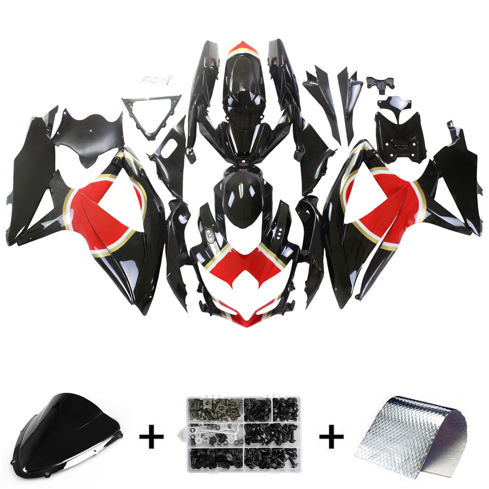 Amotopart Suzuki GSXR 600/750 2008-2010 Verkleidungskit Karosserie Kunststoff ABS K8