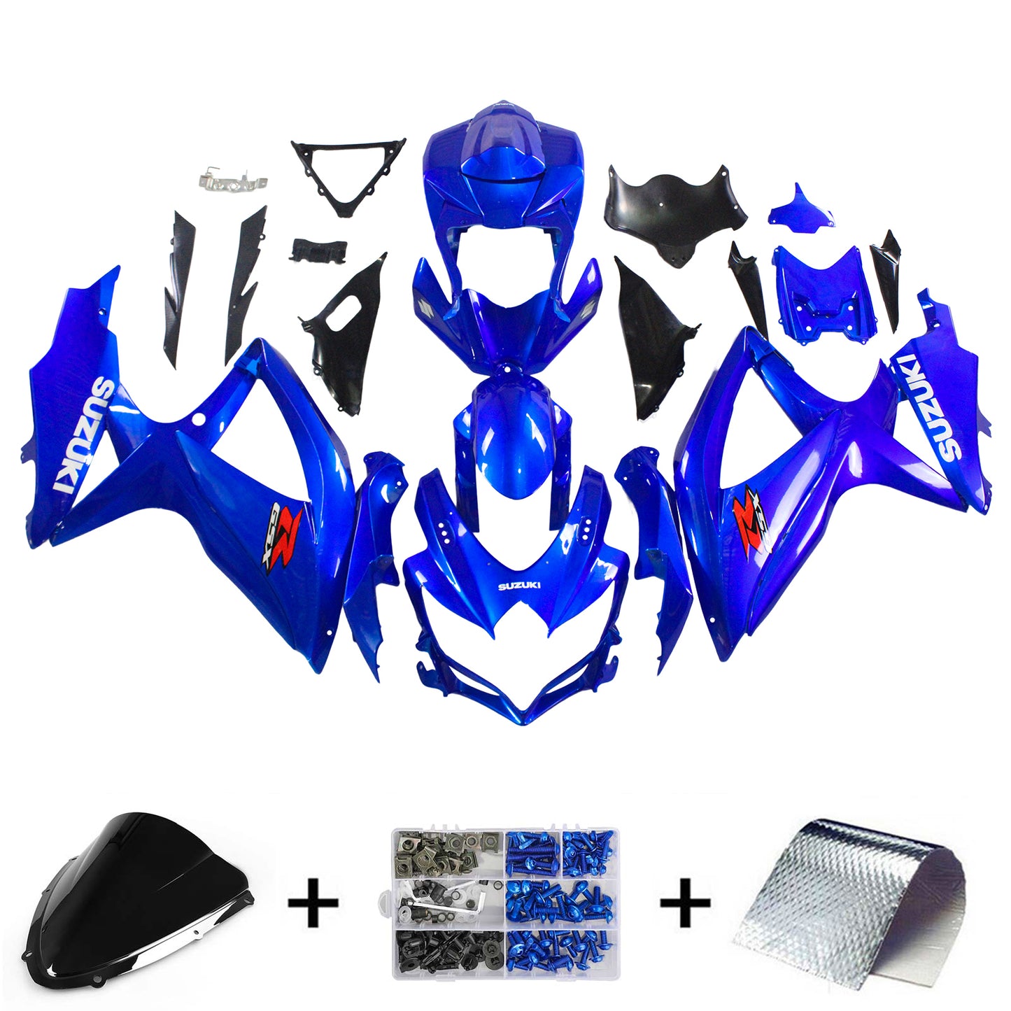 Amotopart Suzuki GSXR 600/750 2008-2010 Kit de carénage Corps Plastique ABS K8