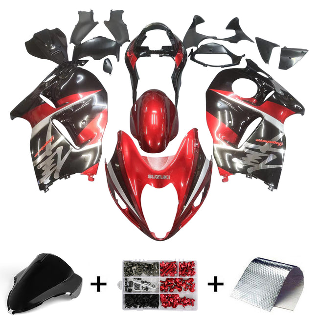 Amotopart Suzuki Hayabusa GSXR1300 1999-2007 Verziehung G-Black & Red Kit