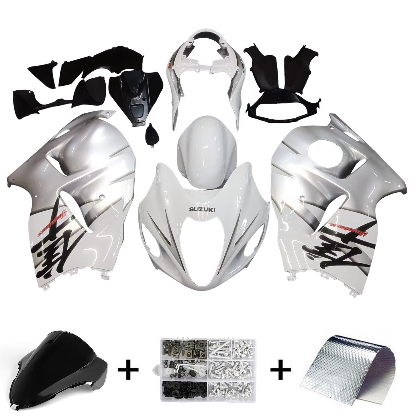 Amotopart Suzuki Hayabusa GSXR1300 1999-2007 Wei?es Kit