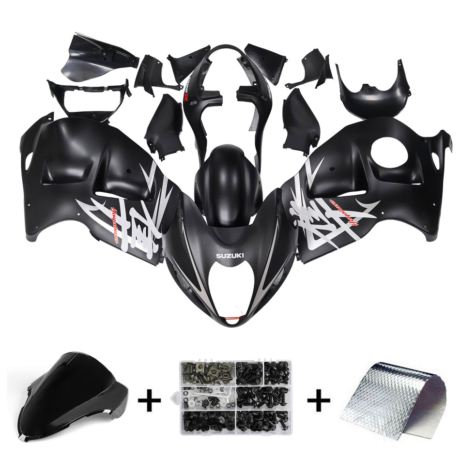 Amotopart Suzuki Hayabusa GSXR1300 1999-2007 Kit de carénage noir