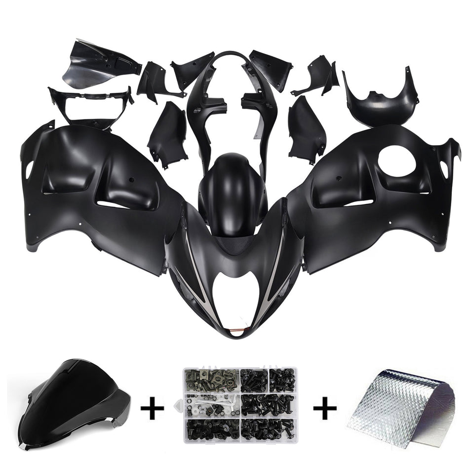 Amotopart Suzuki Hayabusa GSXR1300 1999-2007 Verkleidung Black Kit