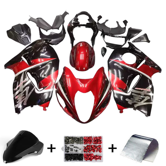 Amotopart Suzuki Hayabusa GSXR1300 1999-2007 G-Black & Red Kit