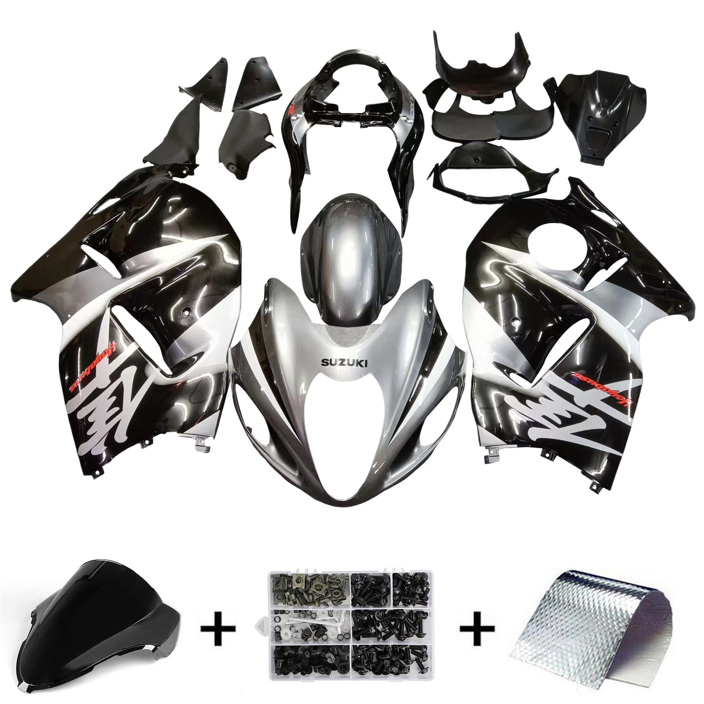 Amotopart Suzuki Hayabusa GSXR1300 1999-2007 Kit de carénage Corps Plastique