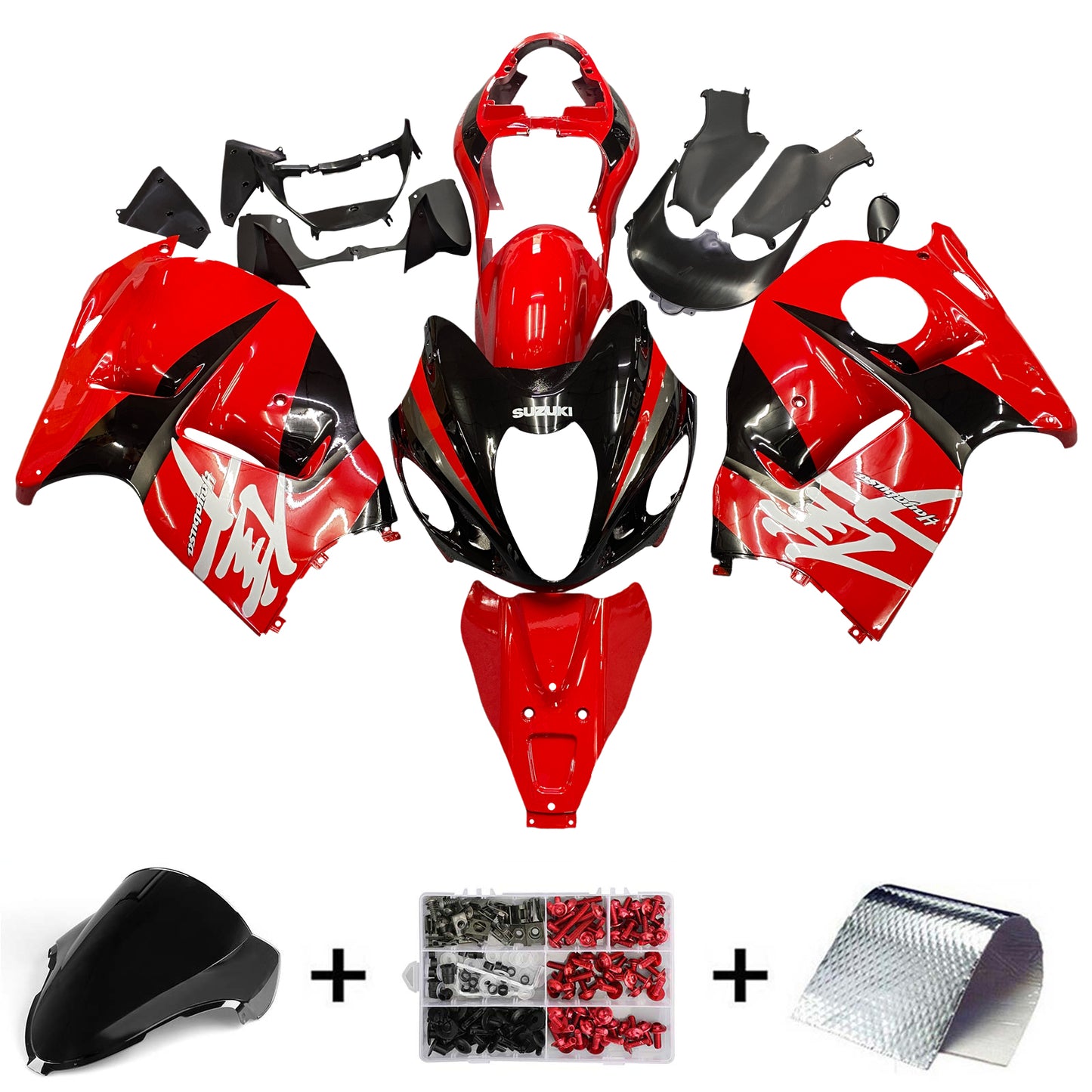 Amotopart Suzuki Hayabusa GSXR1300 1999-2007 Kit de carénage Corps Plastique