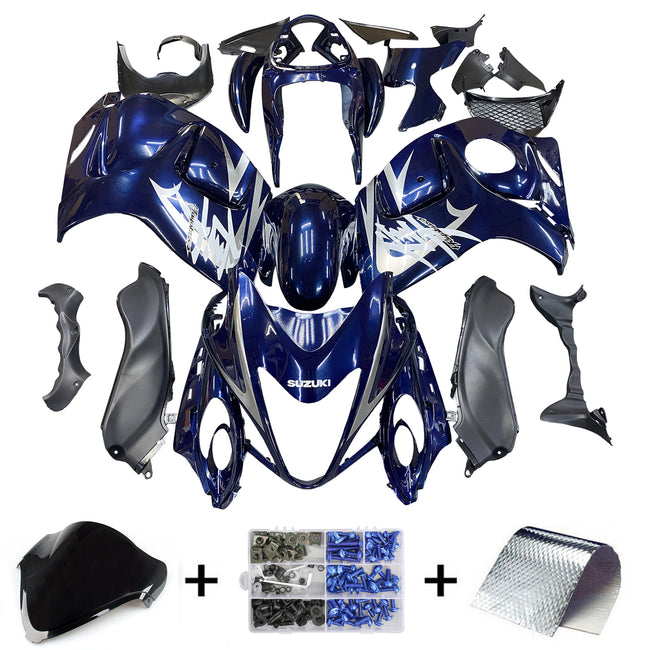 AMOTOPART FAKINGS 2008-2020 Suzuki GSX 1300 Hayabusa Blue Dark Metallic Hayabusa Rennen Generisches Rennen