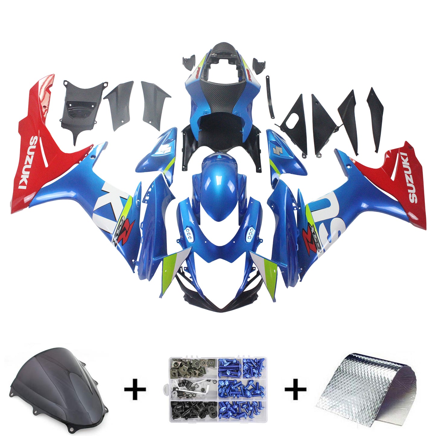 Amotopart Suzuki GSXR 600/750 2011-2022 K11 Verkleidungs Kit Körperwerk Kunststoffbauch