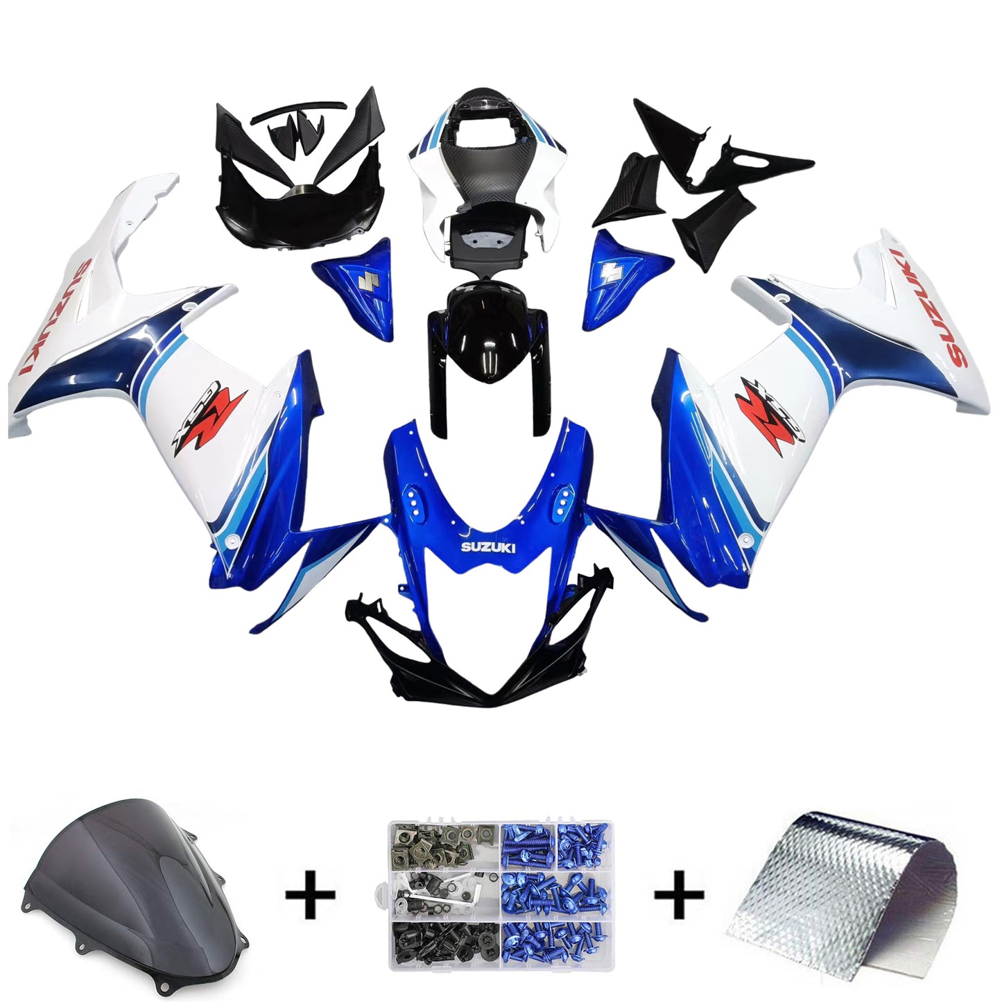 Amotopart Suzuki GSXR 600/750 2011-2022 K11 Verkleidungs Kit Körperwerk Kunststoffbauch