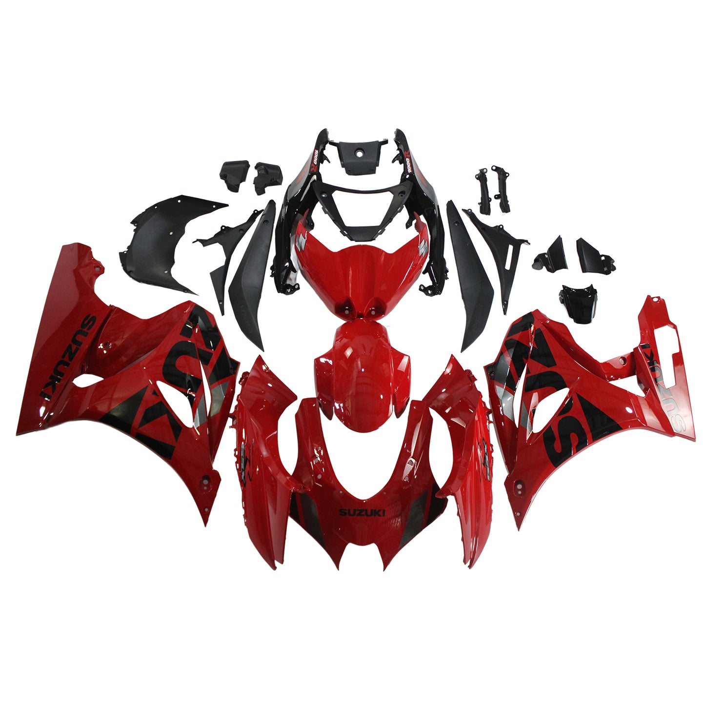 Amotopart Suzuki GSXR1000 2017-2020 K17 Glossy Red & Blackfairing Kit