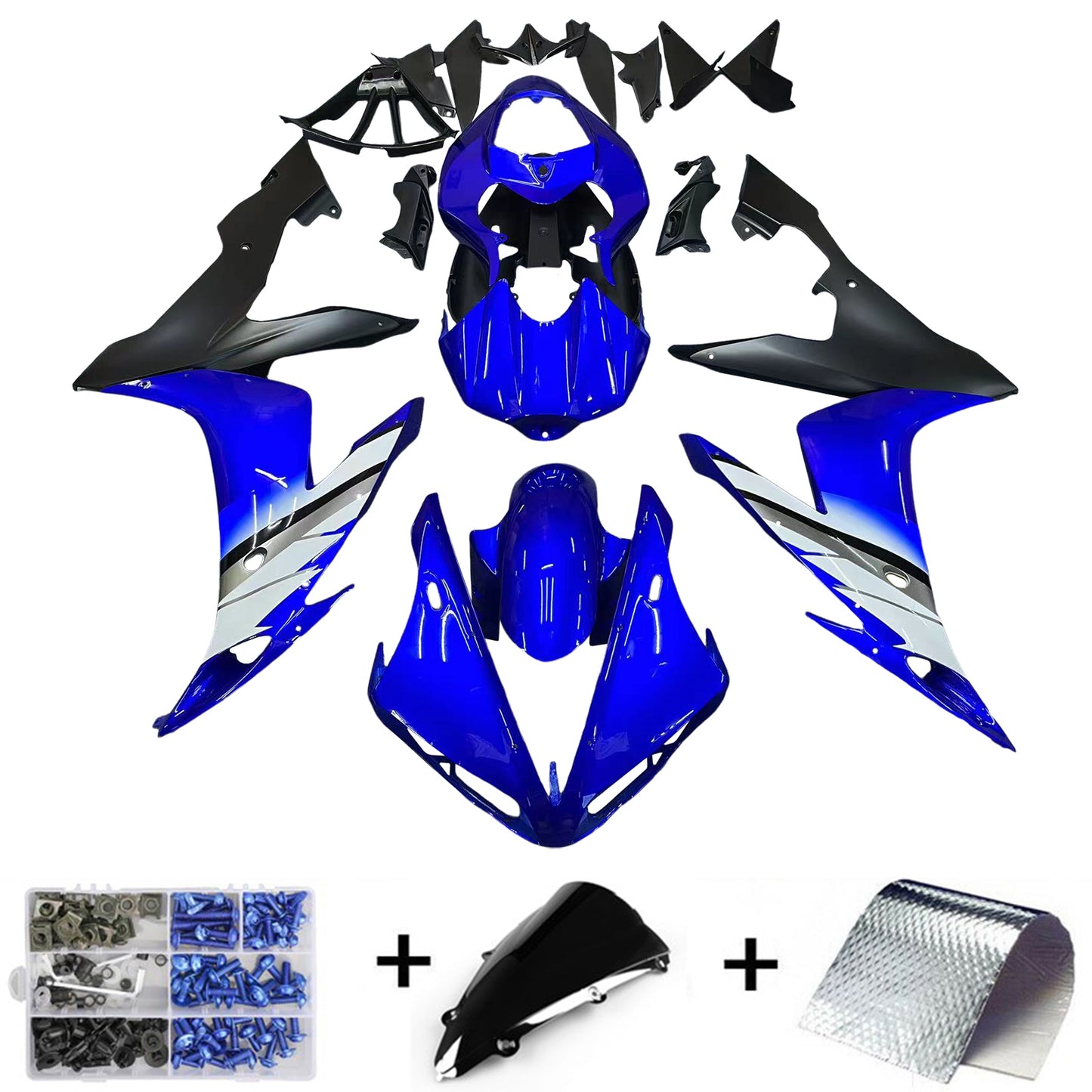 Amotopart-Injektion ABS-Kunststoffverkleidung für Yamaha 2004-2006 YZF R1 Blue Black Generic