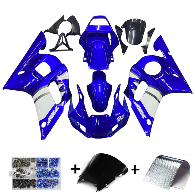 AMOTOPART ABS-Injektion Kunststoff ABS-Verkleidung für Yamaha YZF R6 1998-2002 Blau Weiß Generikum