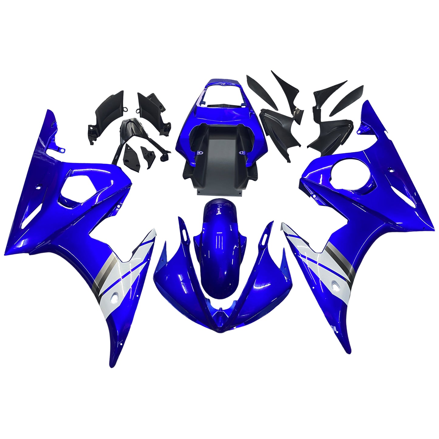 Amotopart 2003 2004 Yamaha YZF R6 Verkleidung Blue White Kit