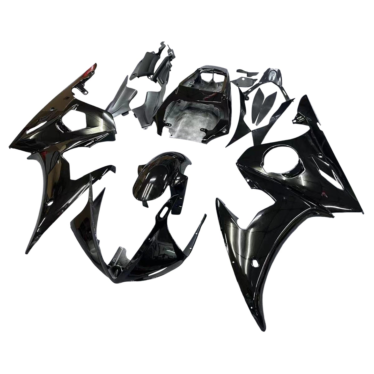 Amotopart 2005 Yamaha YZF R6 Verkleidung Gloss Black Kit