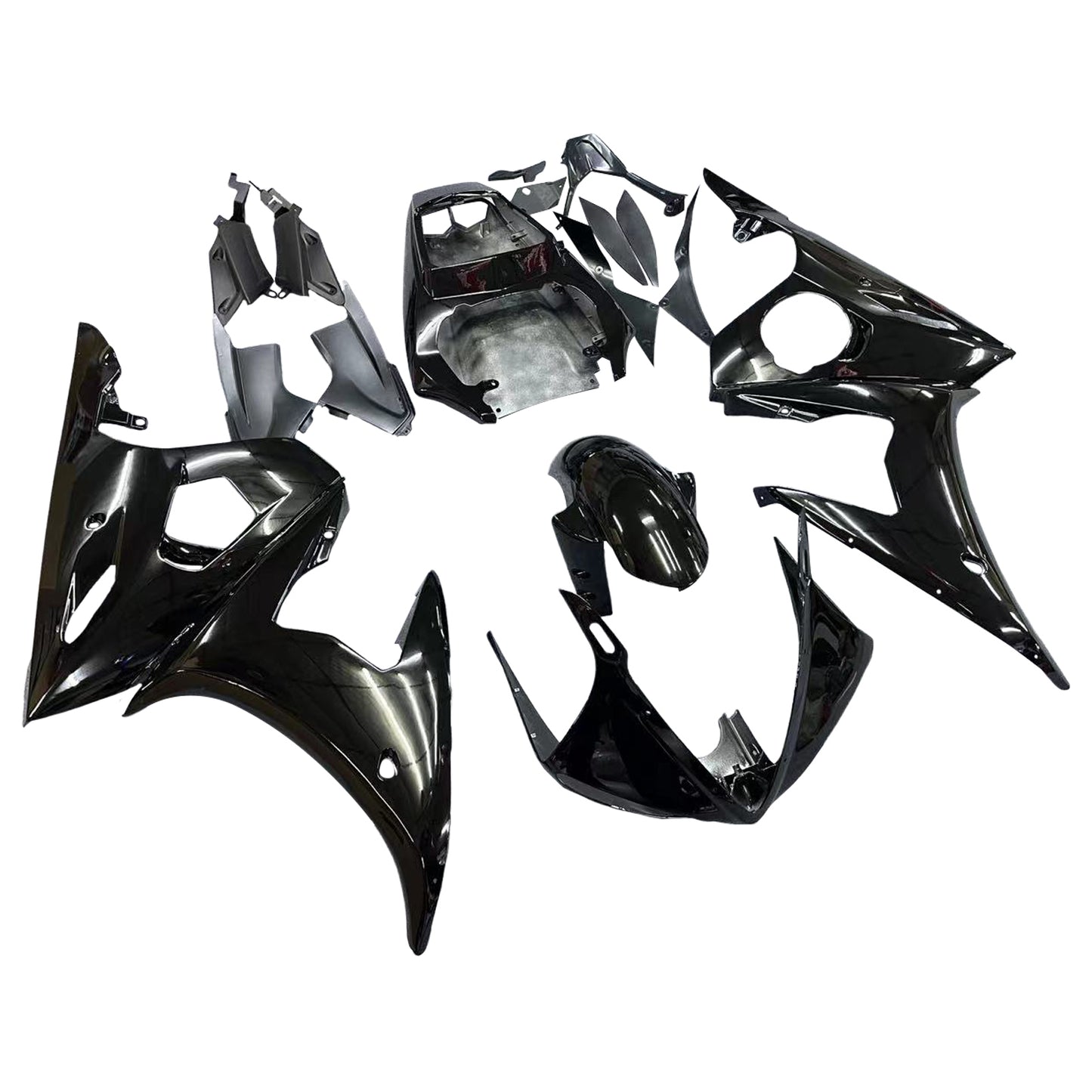 Amotopart 2005 Yamaha YZF R6 Verkleidung Gloss Black Kit