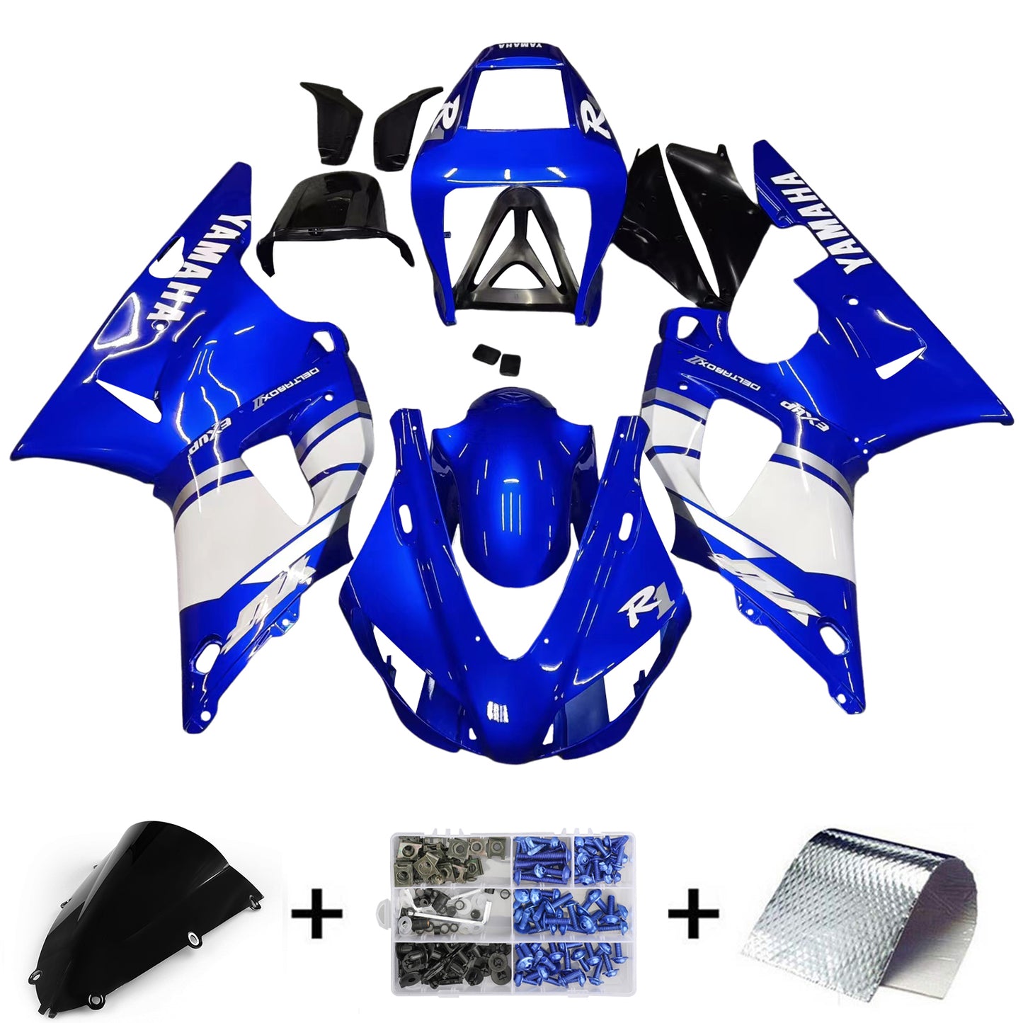 Amotopart 1998-1999 Yamaha R1 Verkleidung Blue Kit