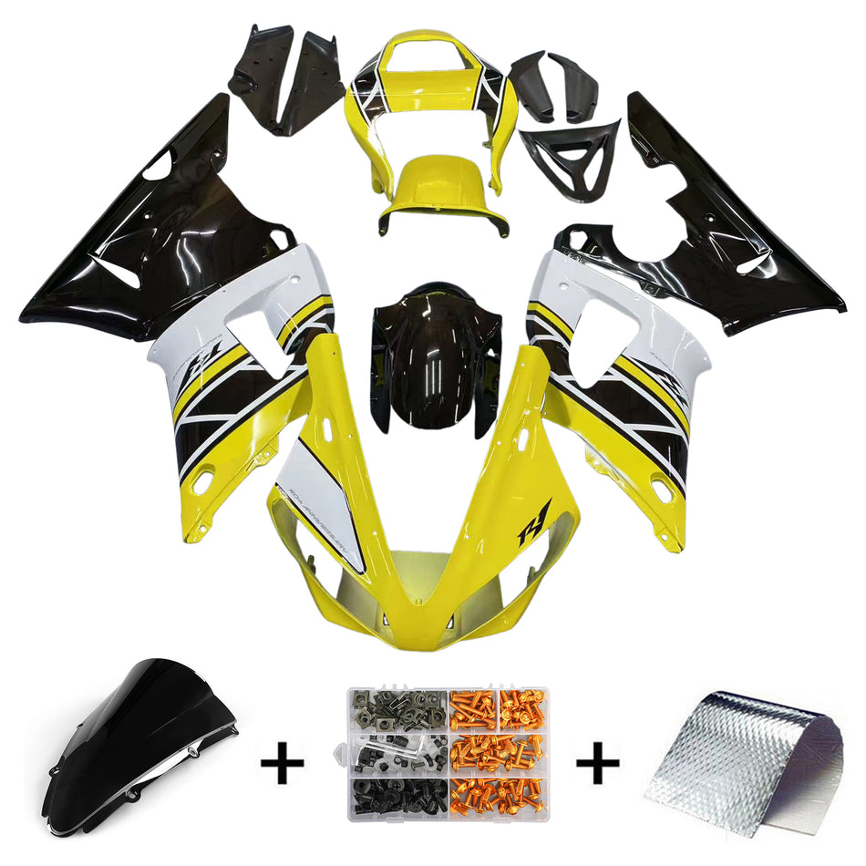 Amotopart 2000 2001 Yamaha YZF R1 Yellow & Black Abzugskit