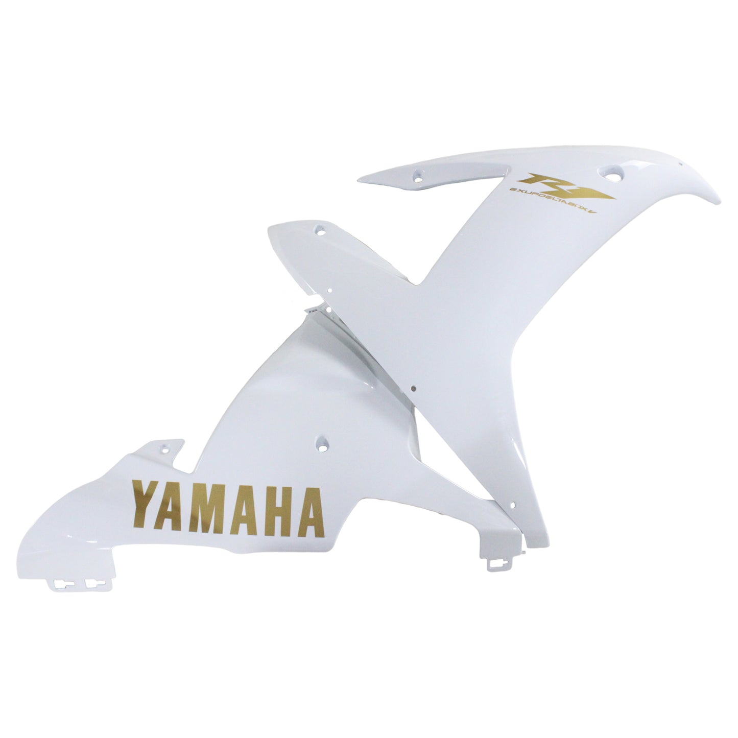 Amotopart Yamaha 2002-2003 YZF 1000 R1 White Golden Logo Abzugskit