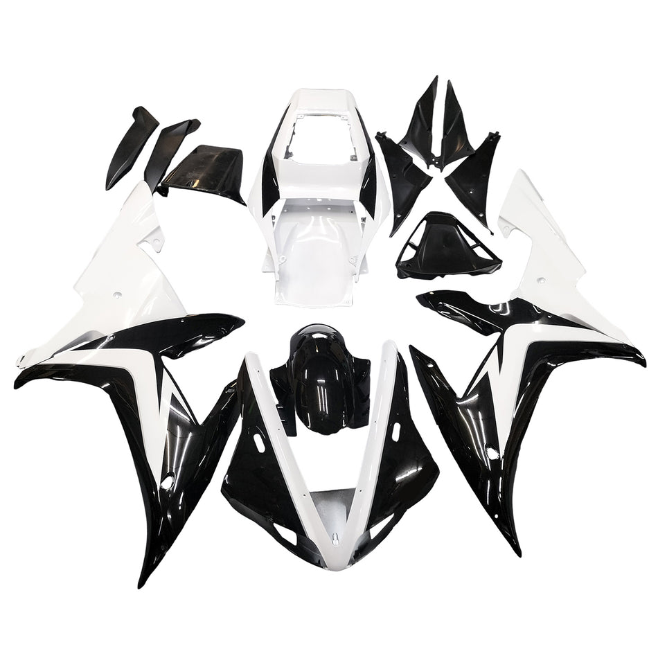 Amotopart Yamaha 2002-2003 YZF 1000 R1 Black Mix White Fairing Kit