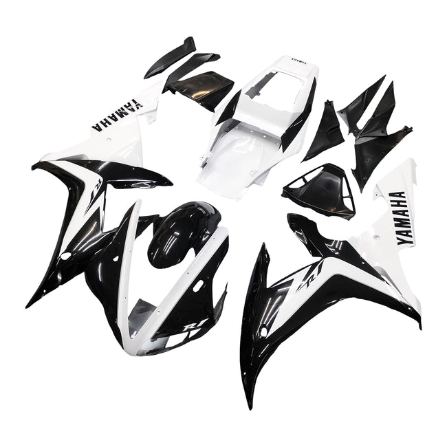 Amotopart Yamaha 2002-2003 YZF 1000 R1 Black Mix White Fairing Kit