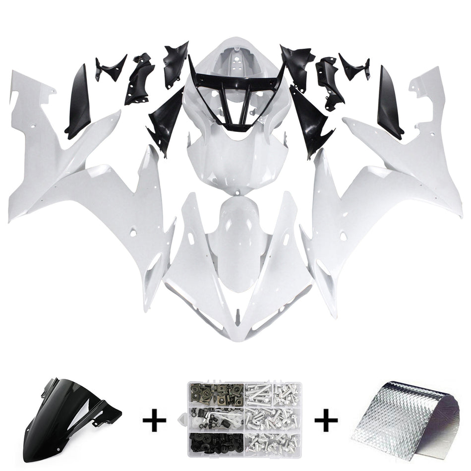 Amotopart Yamaha 2004-2006 YZF 1000 R1 White Golden Logos Abzugskit