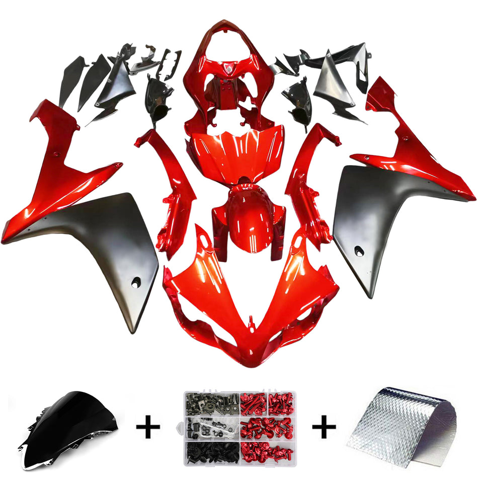 Amotopart 2007-2008 Yamaha R1 Verkleidung Black & Red Kit
